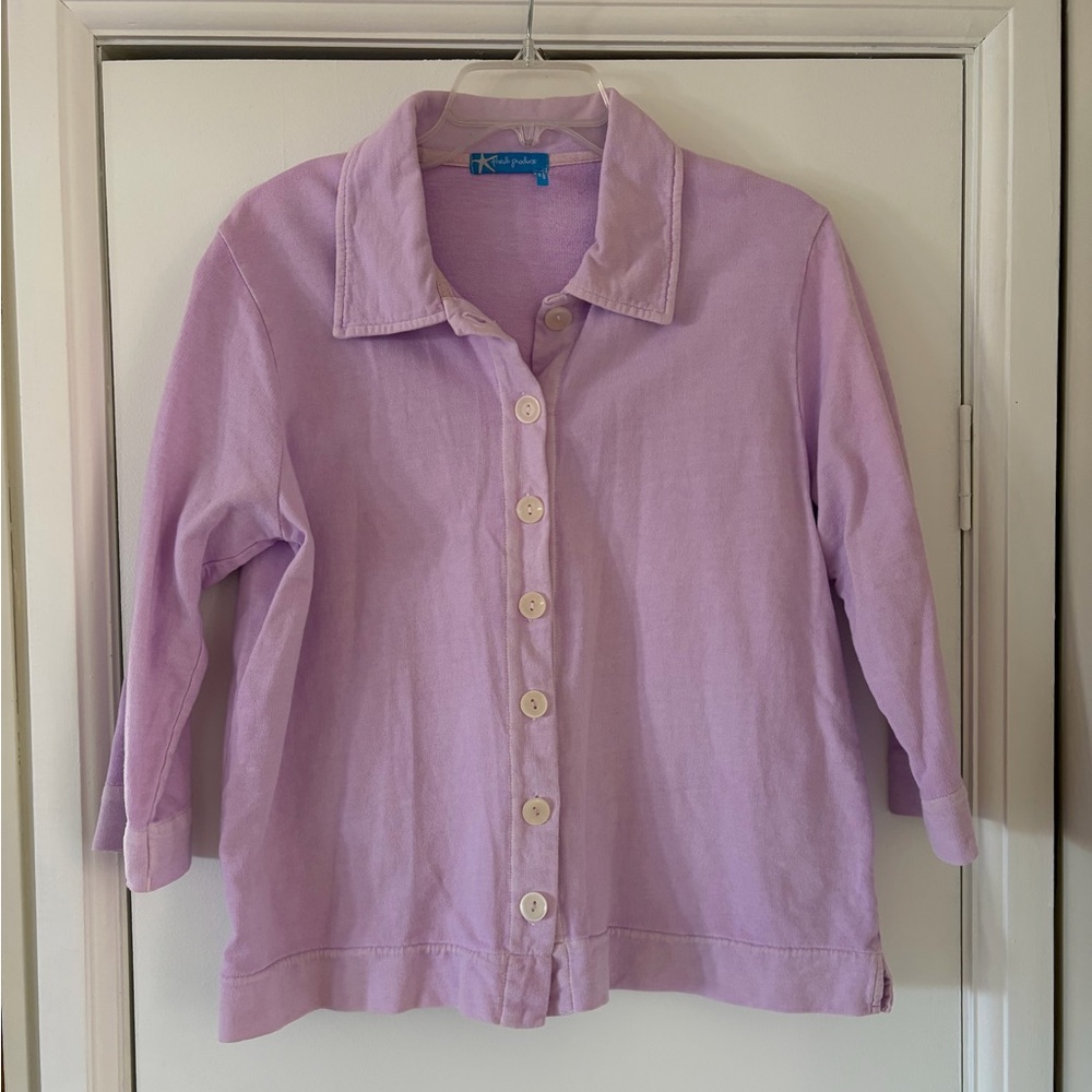 Fresh Produce Collared Button Cardigan Thistle Size Medium (8-10)